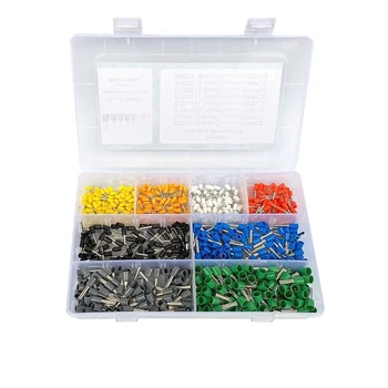 

800pcs Assortment Ferrule Wire Copper Crimp Connector, Wire Terminals Kit, Insulated Cord Pin End Terminal AWG 22-10 Kit