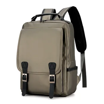 

Spring 2019 new simple solid color men's shoulder bag academic waterproof nylon leisure computer bag
