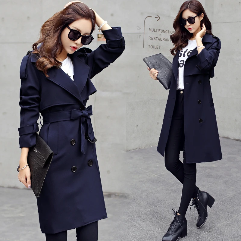 

New Spring And Autumn In The Long Section Of British Wind Slim Was Whin Fashion Temperament Color Coat