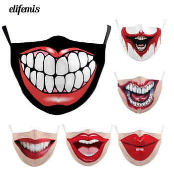

Fashion Big Mouth Pattern Smiley Mouth Masks Joker Mouth Cover Reusable Protection Dust Washable Masks Proof Bacteria Face Mask