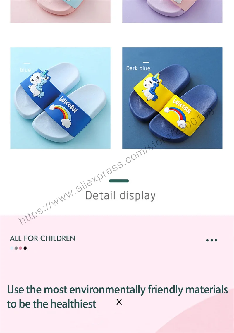 child shoes girl New Summer Rainbow Unicorn Slippers For Boys Girls Kids Beach Shoes Baby Toddler Soft Indoor Family Children Non-slip Sandals children's shoes for sale