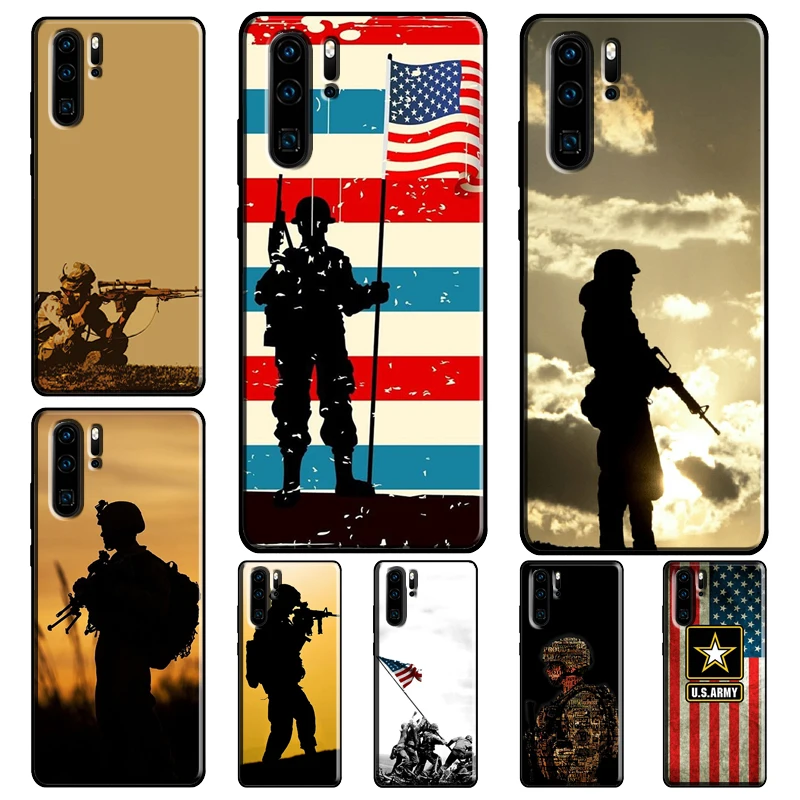 Армейский солдат США Мягкий чехол для Huawei P30 P40 Lite P20 Pro P Smart Z 2019 Nova 5T Honor 20 10i 8A 8X 9XT |