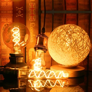 

Retro Spiral Light LED Filament Bulb 220V A60 ST64 G125 G95 G80 T45 T185 Dimmable 4W 2200K Vintage Lamps For Decorative Lighting