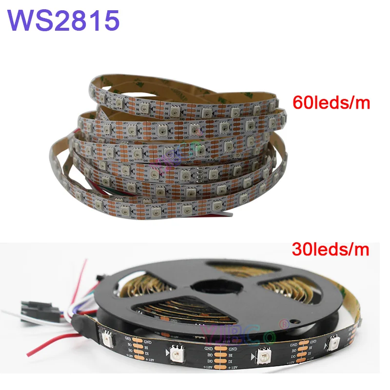DC12V 50 м WS2815 умный пиксельный светодиодный ленточный светильник IP30/IP65/IP67