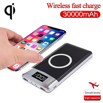 

Qi Wireless Power Bank 30000mAh High-Capacity Charger External Battery for Smartphone Outdoor Travel Wireless Charging Powerbank