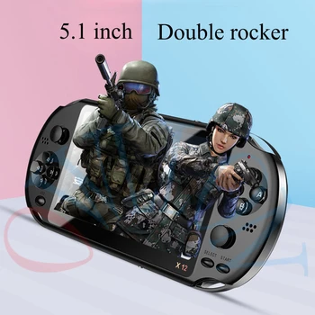 

X12 32/64/128 Bit 5.1 LCD Double rocker Portable Mini Handheld Retro Game Console Video MP5 Player TF Card for GBA/NES 3000 game