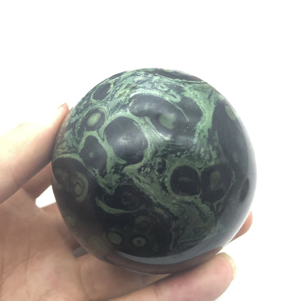 Natural Kambaba Jasper Ball Quartz Crystal Sphere Madagascar Mineral Healing Crystal Fengshui Home Decoration Free Wood Stand