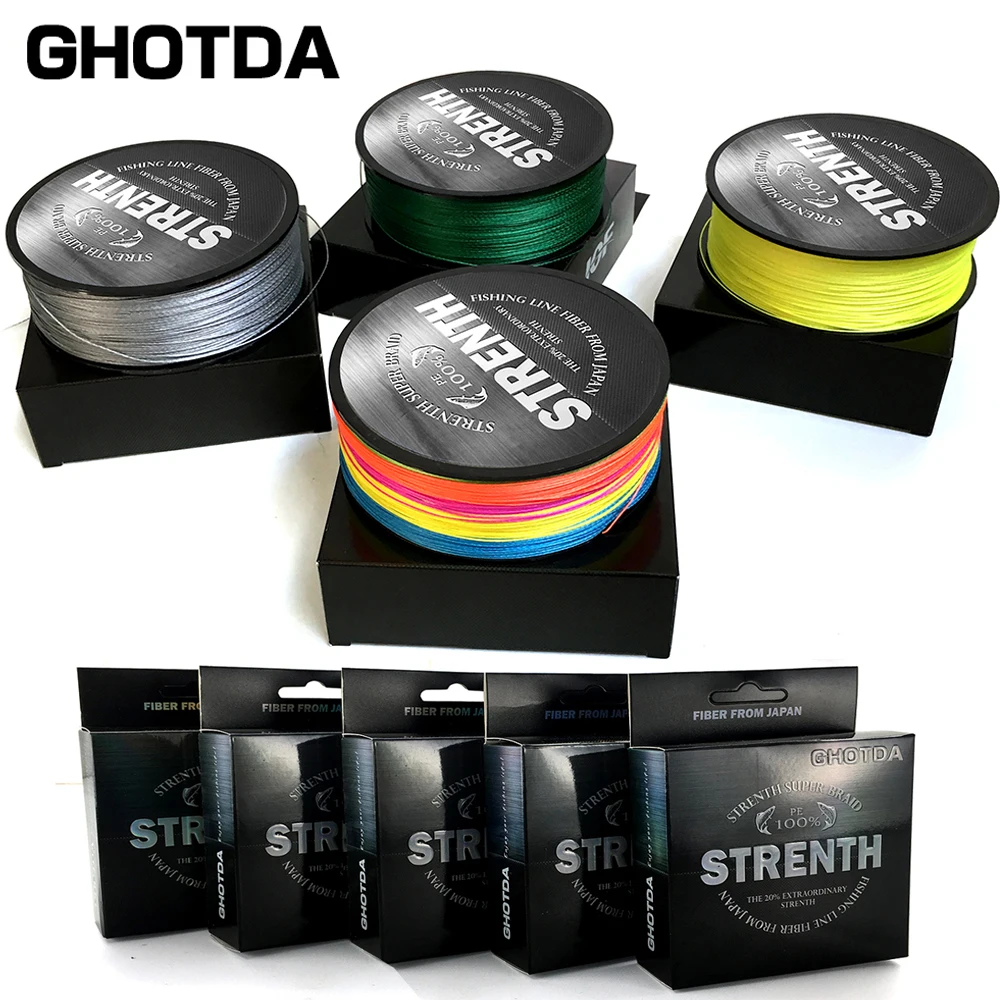 Леска GHOTDA плетеная леска с 8 нитками 500 м 300 100 ПЭ 18 22 31 39 50 58 68 фунтов|Рыболовные