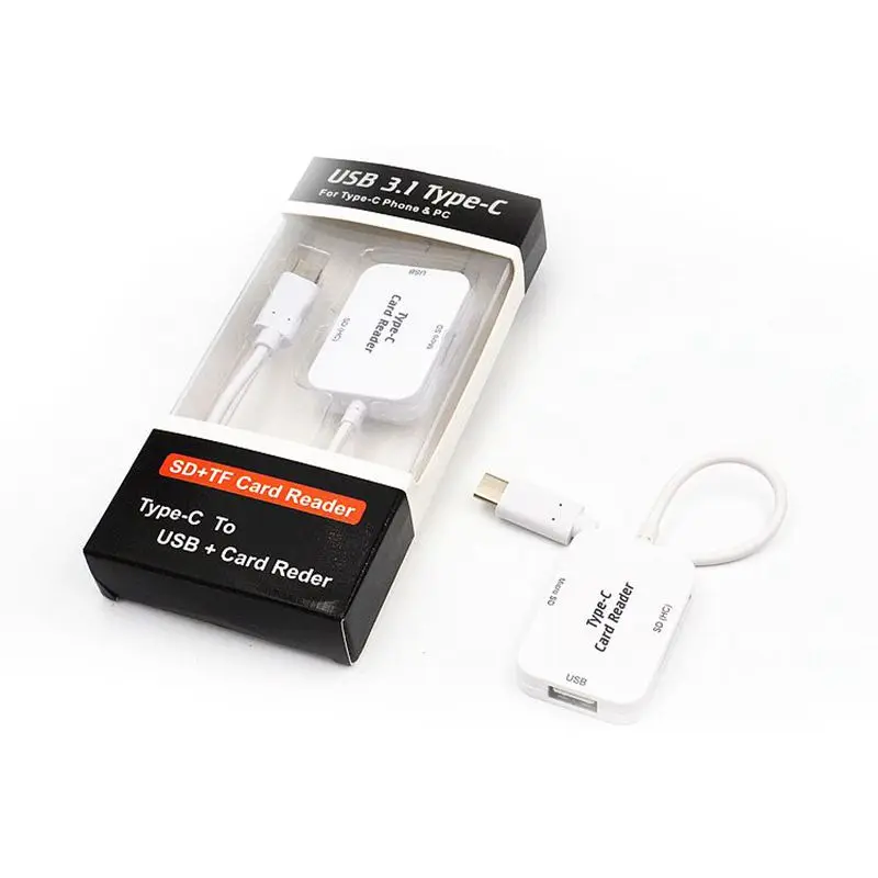 OTG USB 3,1 type C к USB 2,0 концентратор Micro-SD TF карта адаптер комбо-разветвитель