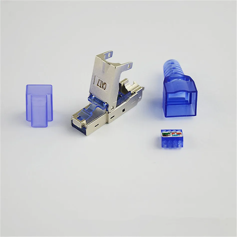 CAT7 rj45 разъем Ethernet штекер Rj45 кристальная головка CAT 7 экранированный 10G сетевой