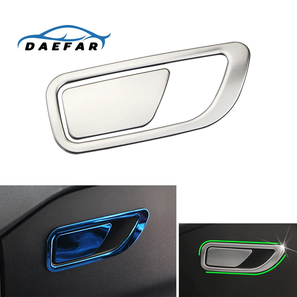 

For Ford Focus 2019 Stainless Steel Storage Box Glove Box Door Handle Cover Trim Cap Sticker Decoration