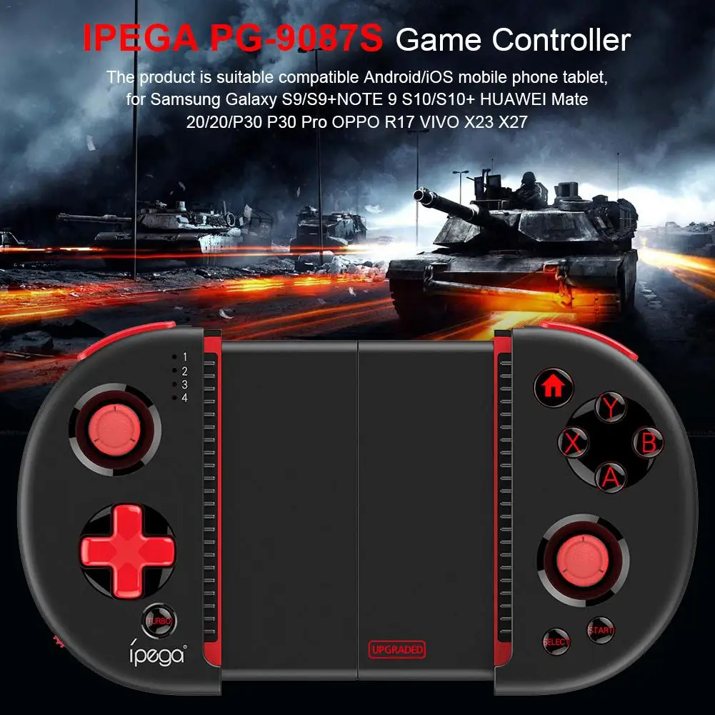 IPEGA PG-9087S Retractable Wireless Bluetooth Android IOS Direct Joystick Game Controller for PUGB Red Warrior Handle King