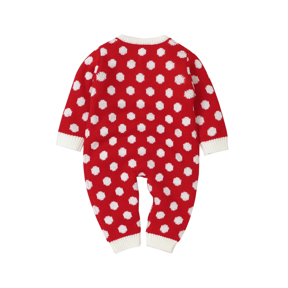 Toddler Romper Newborn Baby Girl Clothes Knitted Sweater Polkal Dots Long Sleeve Romper Jumpsuit Outfits 6 Colours