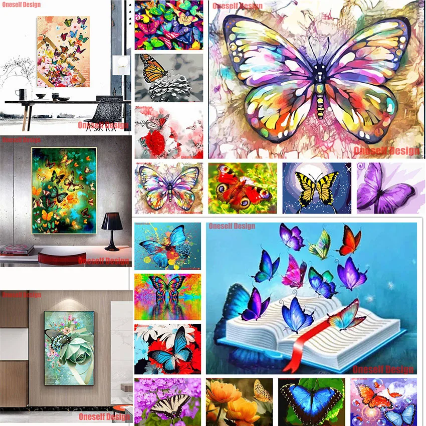 popular 5d diamond painting full square/round butterfly 5d diamond embroidery sale animal picture of rhinestones decoration home