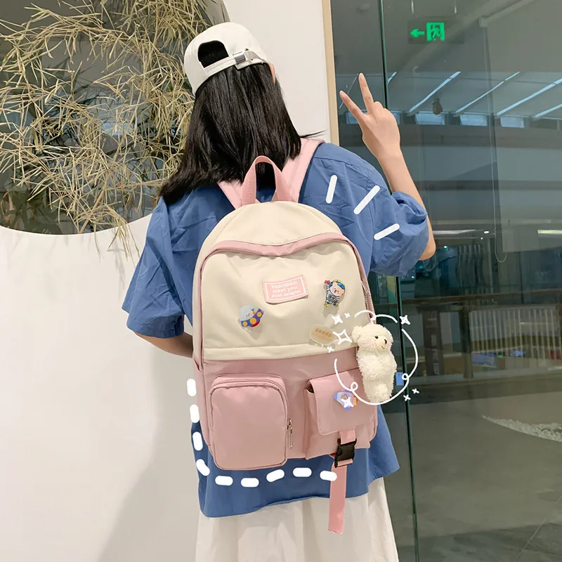 

2020 school bag female small fresh college student backpack girl junior high school student backpack school bag backpack