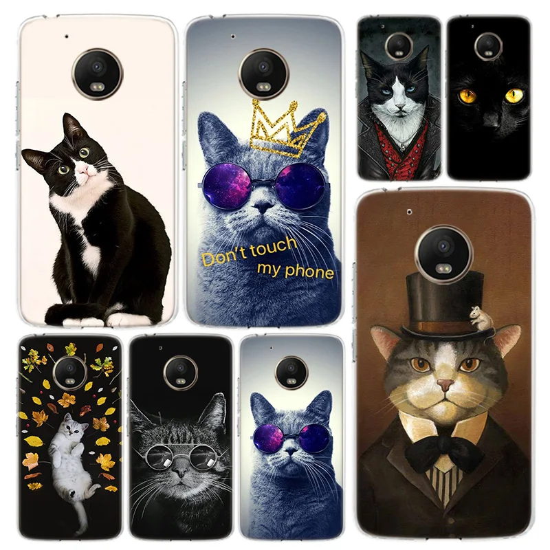 Чехол для телефона с милым котом Motorola Moto G8 G7 G6 G5S G5 G4 E6 E5 E4 X4 Play Plus Power + One Action Coque |