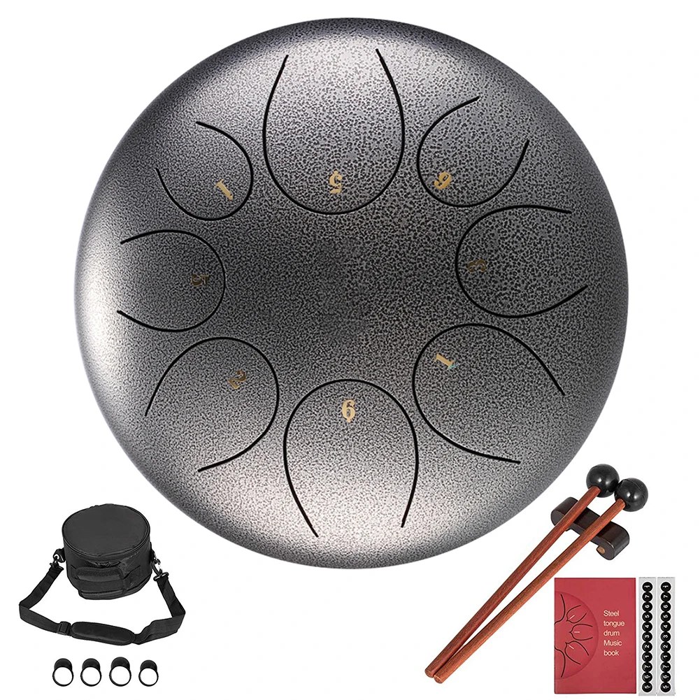 

Pan Drum Steel Tongue Drum Drums Kit Hand With Drum Mallets Bag Note Sticks 8 Inch 8 Notes Music Musical Instrument