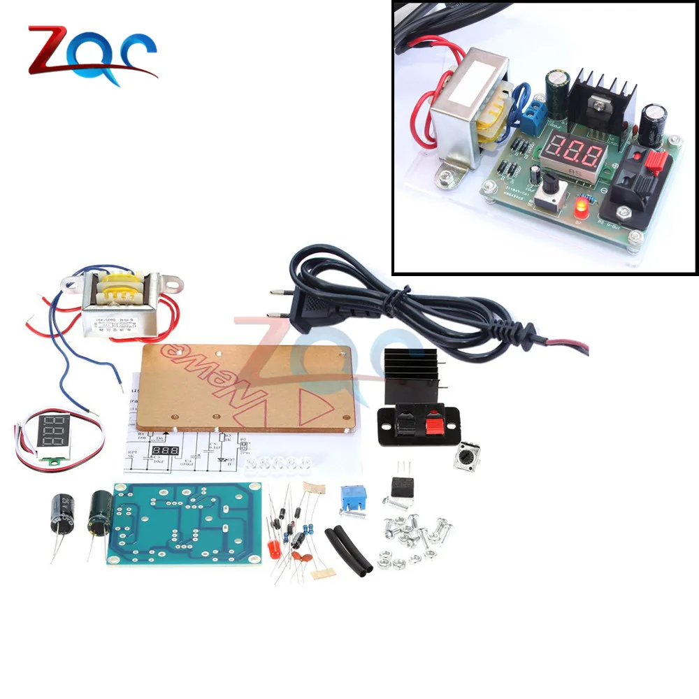 Регулятор напряжения от переменного до постоянного тока 220 В 110 В до 12 В понижающий источник питания трансформатор Регулируемый преобразователь напряжения DIY комплект вольтметр