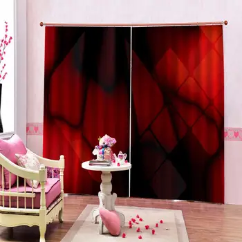 

red curtains wedding curtain 3D Blackout Curtains For Living room Bedding room Drapes Cotinas para sala