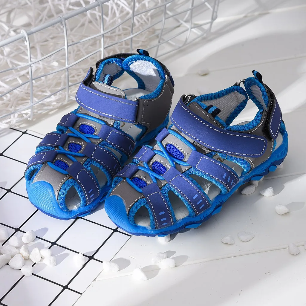 

2020 New Summer Children Beach Boys Sandals Kids Shoes Closed Toe Arch Support Sport Sandals for Boys Eu Size 21-36