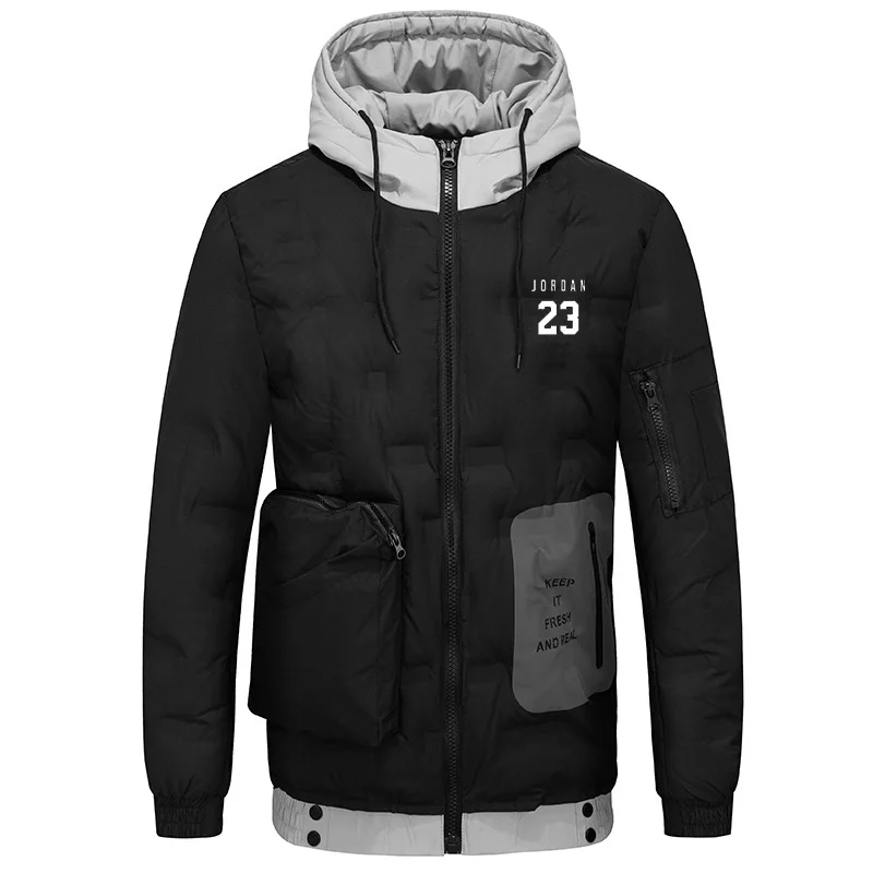 

Fashion Casual Youthful Thicken Warm Solid Hooded Cotton Overcoat Men Coat Zipper Outerwear Mens Parka Hoodies Long Sleeve
