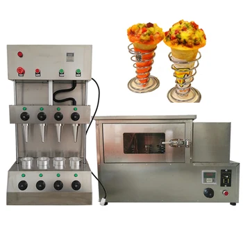 

good quality temperature control pizza cone moulding machine 4 pieces molds bakery cone maker with pizza oven