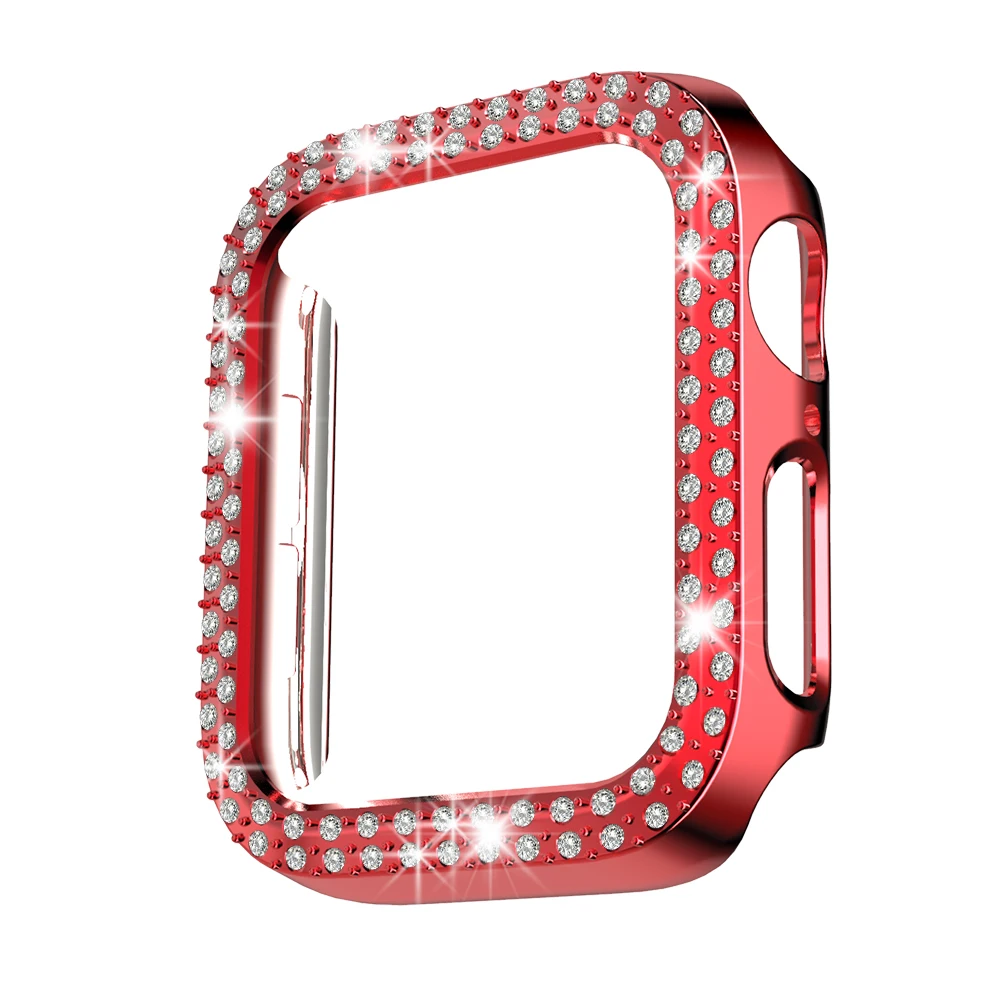 Diamond Cover for Apple Watch Case Series 7 6 SE 5 4 3 2 1 45mm 41mm for Iwatch 40mm 44mm 38MM 42MM Bumpe Protective Bling Cases