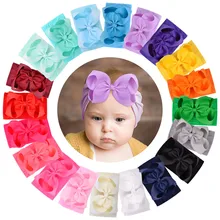 

Nylon Elastic Newborn Headband Ribbon Bow Head Wraps for Kids Baby Headwear Hairbands Girls Bandanas Head Band Hair Accessories