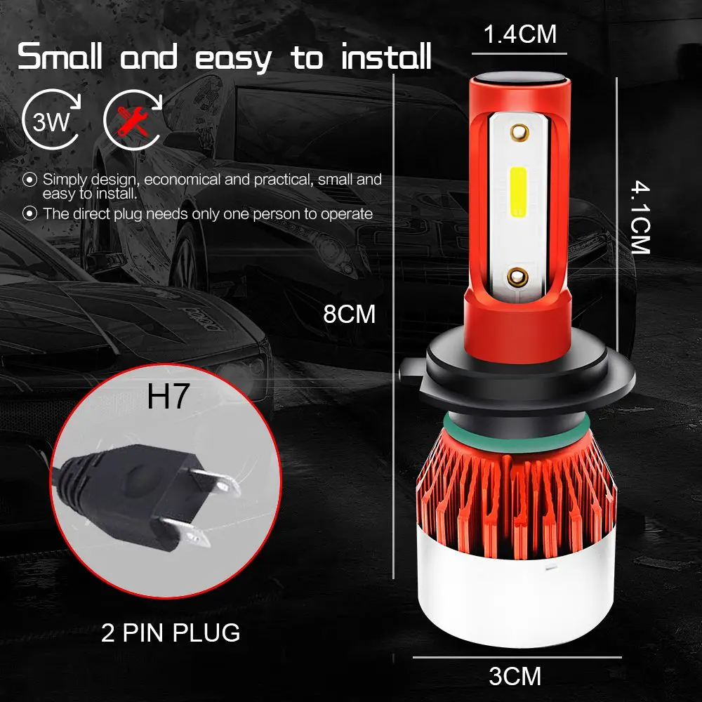 AUYINLIAN 6000K 12V универсальные лампочки H7 led canbus H4 H11 H8 H9 H1 H3 Mini led h7 55W 4800LM 24V супер светодиодные лампы для фар