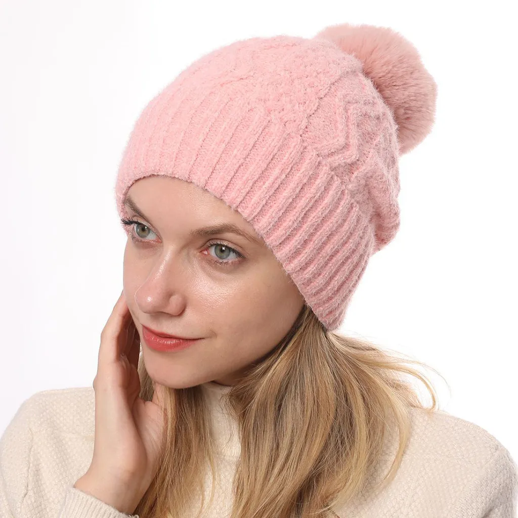 New Ear Protect Cap Winter Hats Women Beanies Girls Keep Warm Winter Casual Knitted Hat Wool Hemming Hat Ski Hat шапка кепка