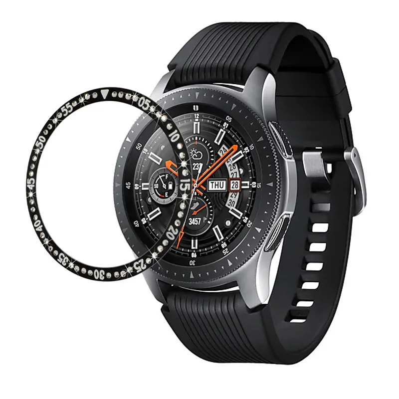 Металлический ободок для samsung Galaxy, ободок для часов 46 мм/42 мм, чехол gear S3, клейкая крышка, ремешок, аксессуары 46/42 3 - Цвет ремешка: black