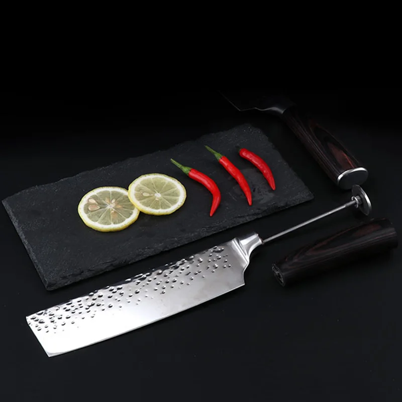 2 шт набор кухонных ножей " китайский нож шеф-повара японский дамасский лазерный узор ручной работы резки мяса приготовления мясника ножи с антипригарным покрытием