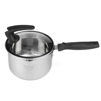 

17CM Soup Pot Saucepan Portable Stockpot Milk Heating Nonstick Cooking Pan Kitchen Cookware For Gas Induction Cooker