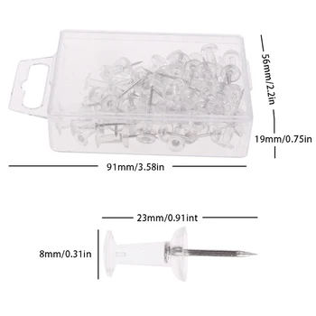 

50pcs/set Plastic Transparent Rose Gold Push Pins Thumb Thumbtack Board Pins Drawing Photo Wall Studs Office School Supplies