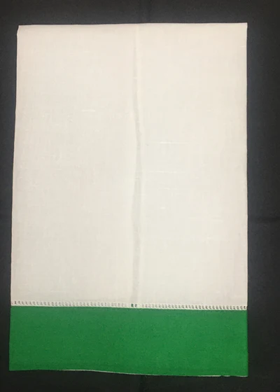 Mint Green Border Набор из 12 модных дизайнерских льняных полотенец для гостей s ткань для гостей/тарелка для рук Кухонные банные носовые платки полотенце белое с цветной каймой - Цвет: Mint Green Border