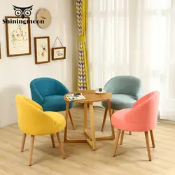Скандинавский тканевый диван, Повседневная Гостиная, домашняя мебель из цельного дерева, обеденное кресло, креативное кафе-магазин, кресло