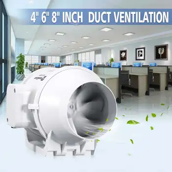 

4'' 6'' 8'' Vent Inline Ventilation Tube Duct Fan Air Blower Speed Controller Pipe Exhaust Fan 220V Booster Turbo Fan 100mm