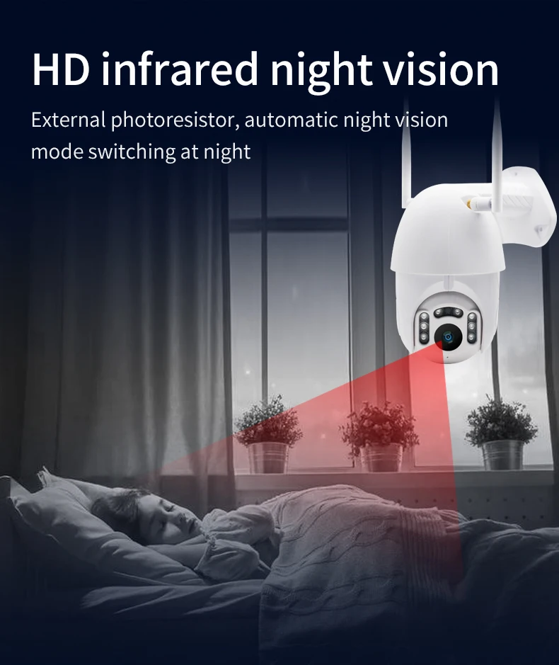 1080P FHD H.265 Waterproof WiFi Camera Motion Voice Alert IP Camera Audio IR Night Vision CCTV Surveillance