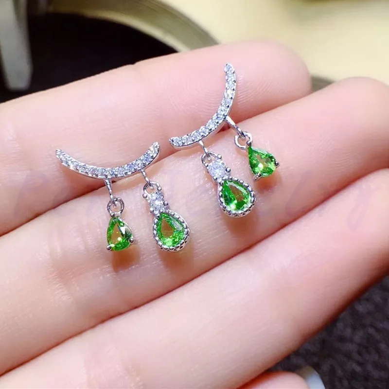 Рубин Серьги натуральный настоящий Рубин стерлингового серебра 925 0.3ct* 4 шт. драгоценный камень ювелирные украшения Moon Стиль# BR18073015