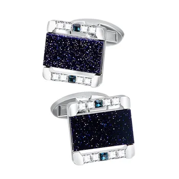 

Men's Cufflinks Luxury Exquisite Square Blue Crystal Cufflinks French Shirt Cufflinks Decorative Buttons Charm Men's Gift Jewelr