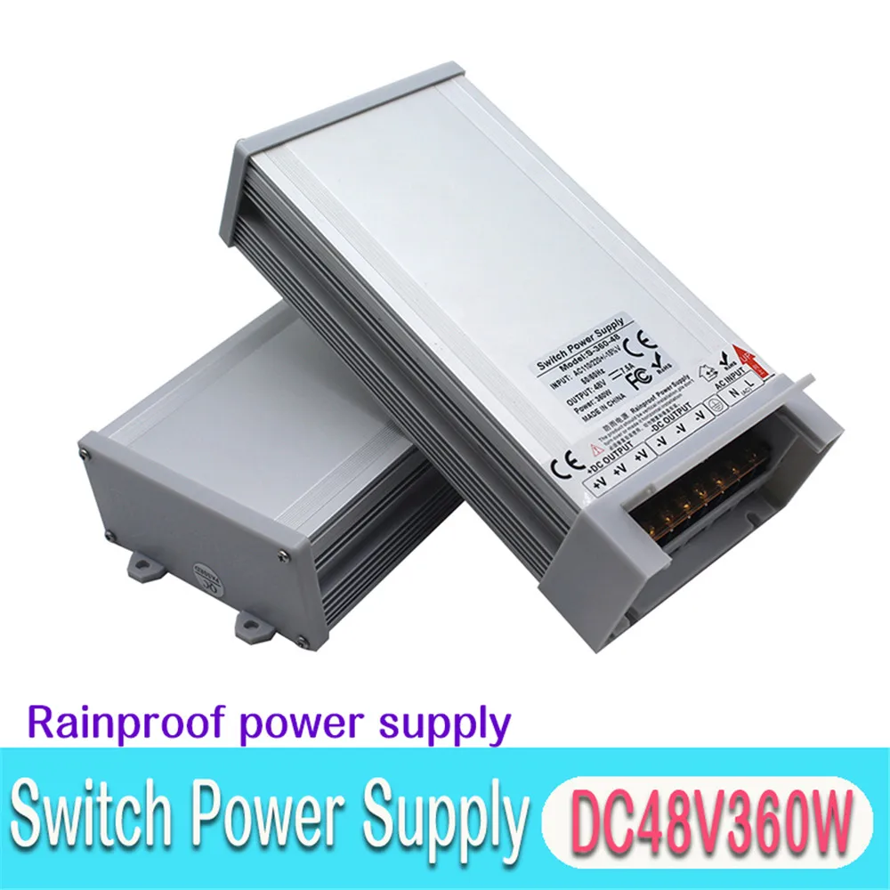 

Rainproof Switching power supply dc 48V 7.5A 360W Transformer 220v 110v AC DC48V Outdoor SMPS for LED light Stepper Atomizer