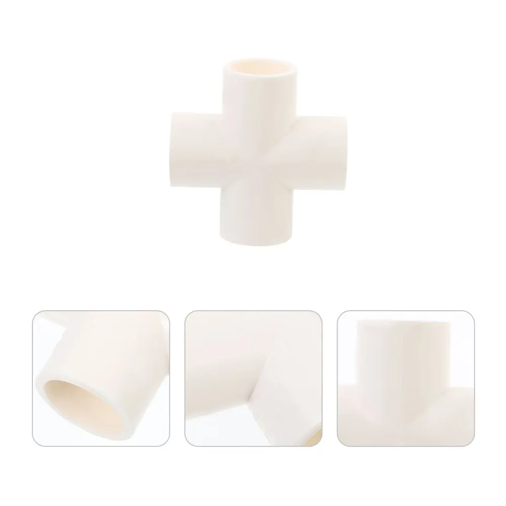4pcs PVC Water Tube Fitting Pipe Connector Four Way Pipe Adapters Joint