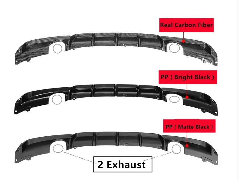 Для BMW 3 серии F30 F35 2012- передний и задний спойлер диффузор высокого качества из углеродного волокна PP черный Модификация аксессуары
