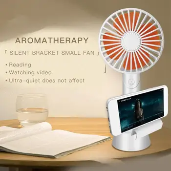 

Rechargeable USB Handheld Mini Fan Third Gear Silent Strong Wind Personal Air Cooler Portable Desk Fans Home Office Phone Holder