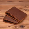 Crazy Horse Leather Men's Wallet Retro Top Layer Leather Dollar Purse Money Clip Bag Card Holder Mini Short Coin Purses Carteira 6
