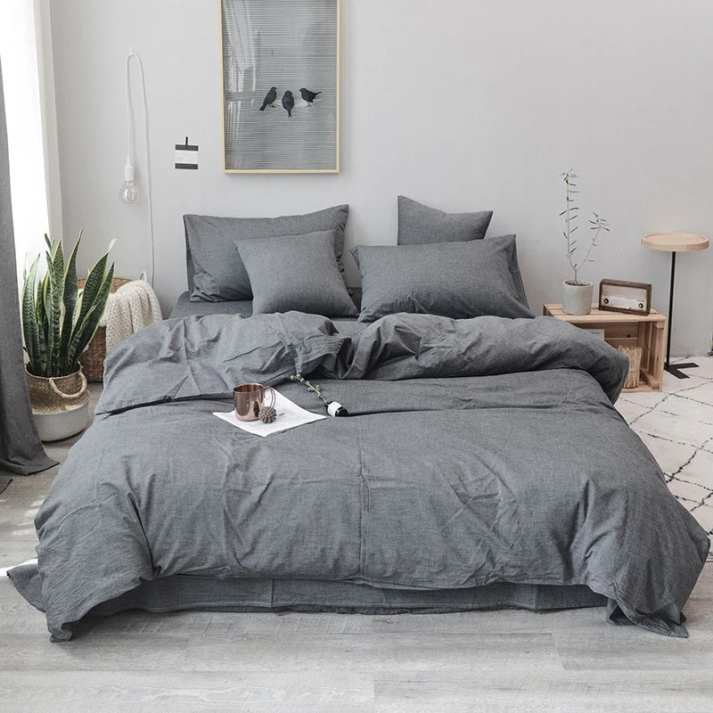 

Yimeis Bedding Set Cotton Solid Color Bedding Set For Girl Soft And Comfortable Super King Size Bed Linen Sets