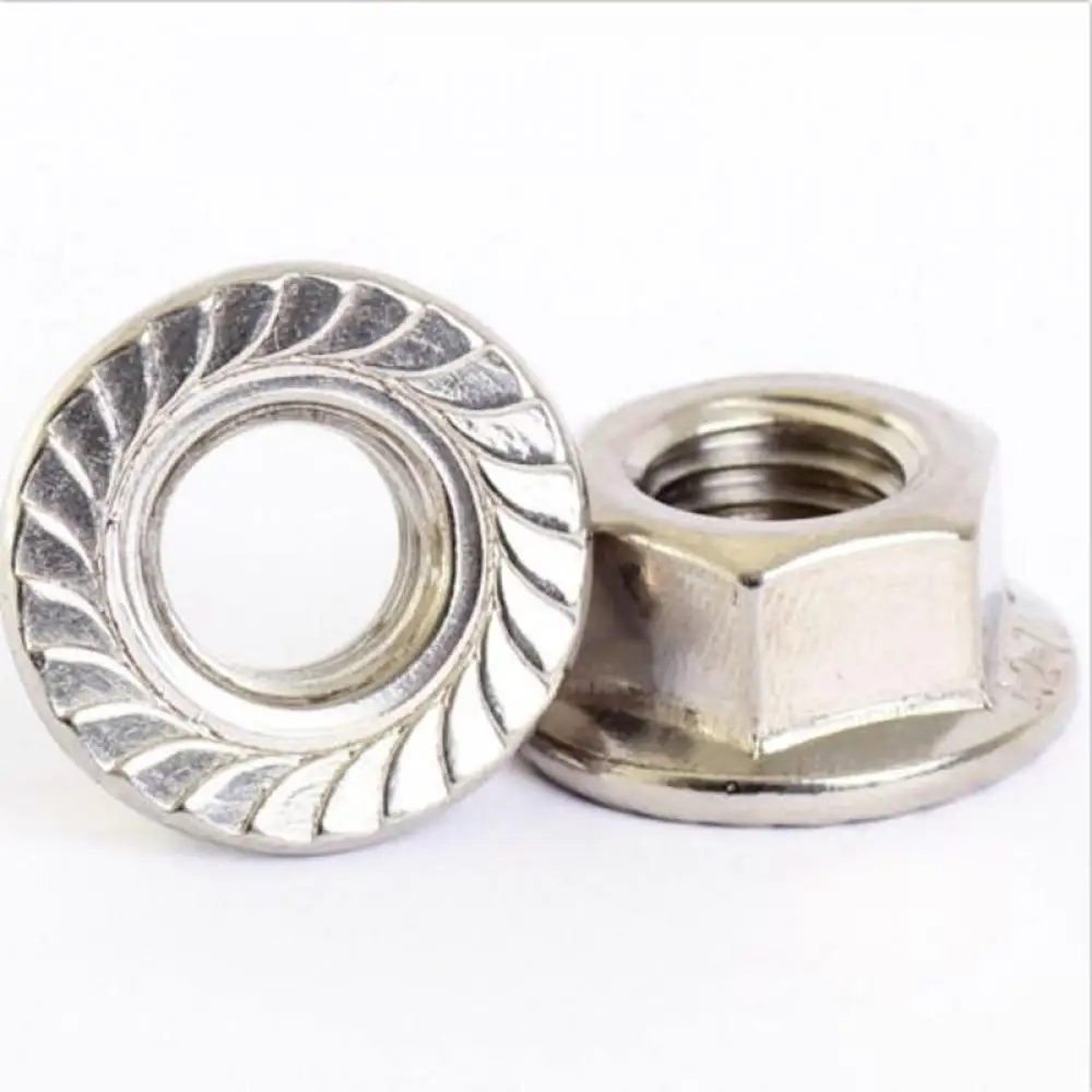 M6 6mm M8 8mm Stainless Steel Serrated Flange Nuts FLANGED NUT A2-70
