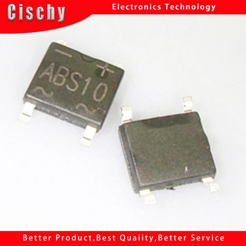 

50 шт. новый SMD ABS10 0,8/1A 1000 в мостовой выпрямитель однофазный стеклянный пассивиционный выпрямитель