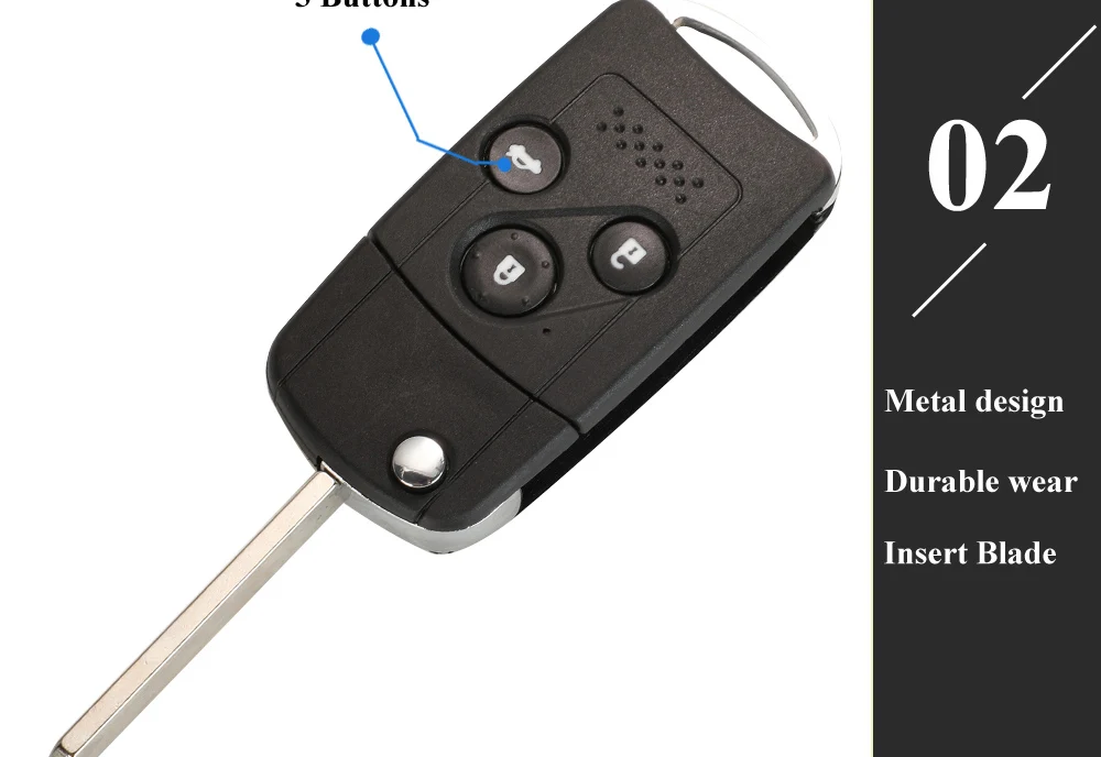 Keyforkess 10pcs Modificato Pieghevole Chiave A Distanza Dell'automobile Borsette di Caso per Honda Accord Fit 2/3/4 Button chiave di vibrazione Della Copertura - Haba921aba476437ab7081780cc544cd3P