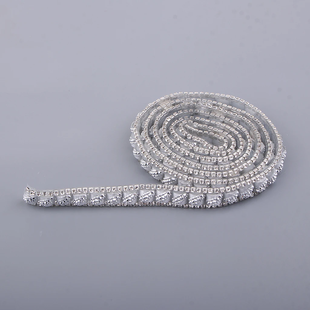 1 Yard 10mm Crystal Rhinestone Applique Iron on Trim Wedding Belt Sash Dress Decorative Banding Belt Ribbon Wrap Ribbon Trim
